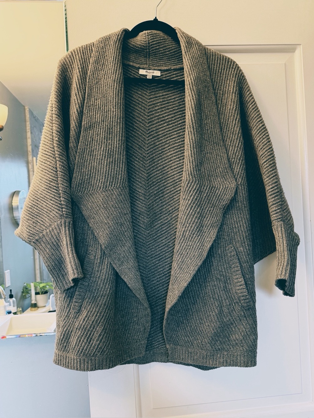 Madewell Wool Sculptor Cardigan Sweater Jacket Coat